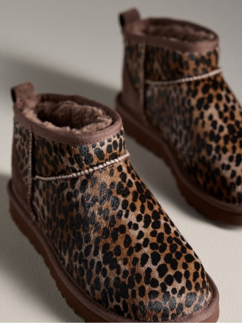 NIB Anthropologie Cheetah Mini Caspian UGG boots 6